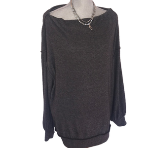 NWT Free People oversized ribbed grey sweater